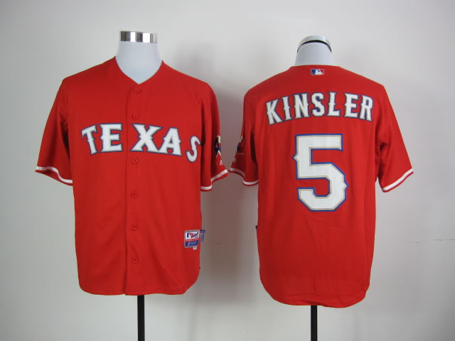 Men Texas Rangers #5 Kinsler Red MLB Jerseys